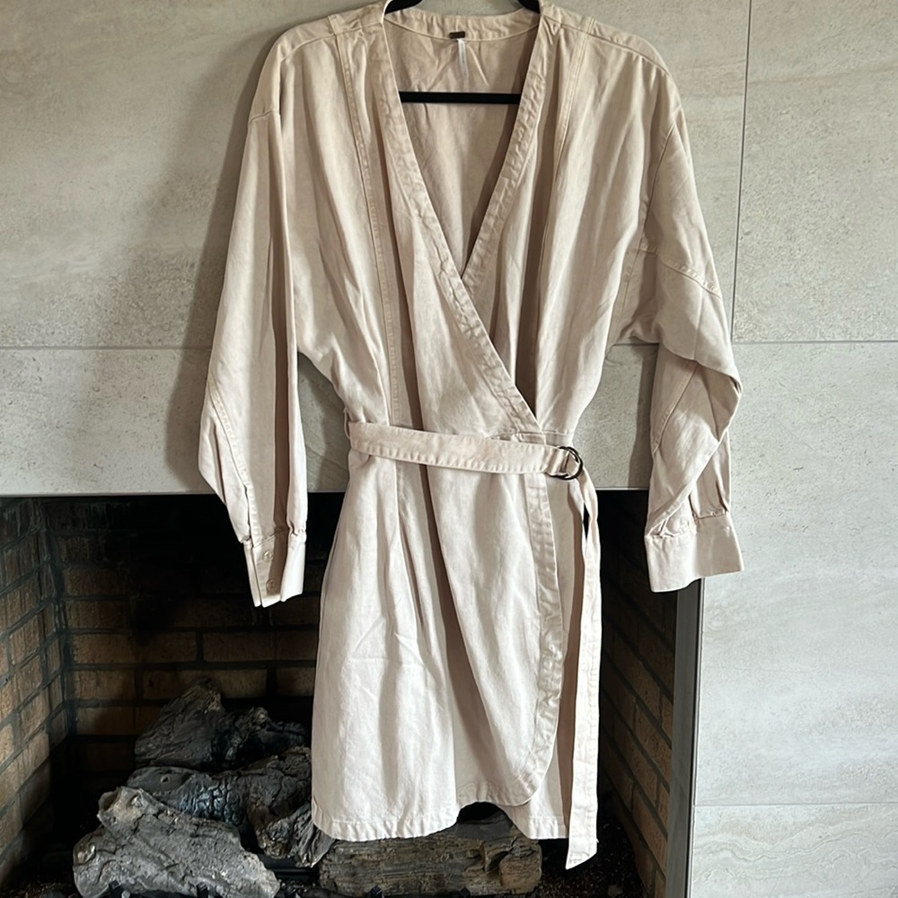 Beige Wrap Dress